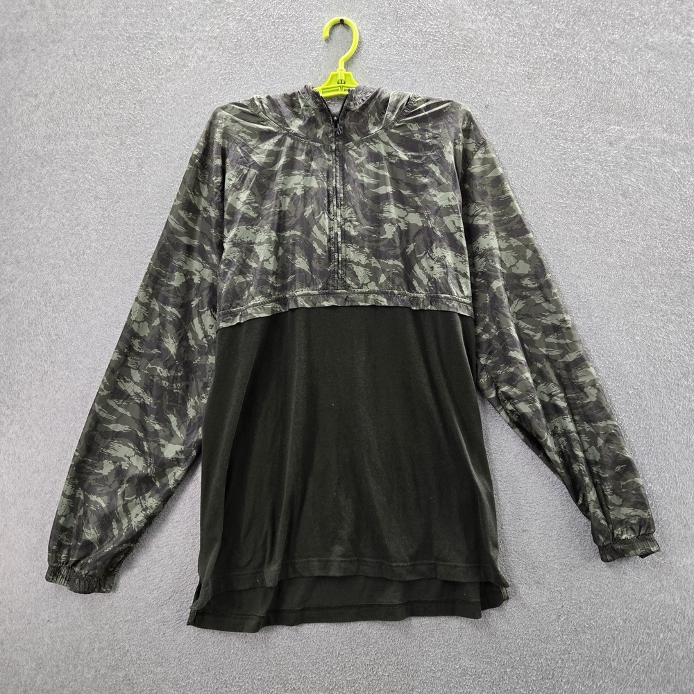 Under Armour Men Jacket XL Green Camouflage Anorak Quarter Zip Activewear
